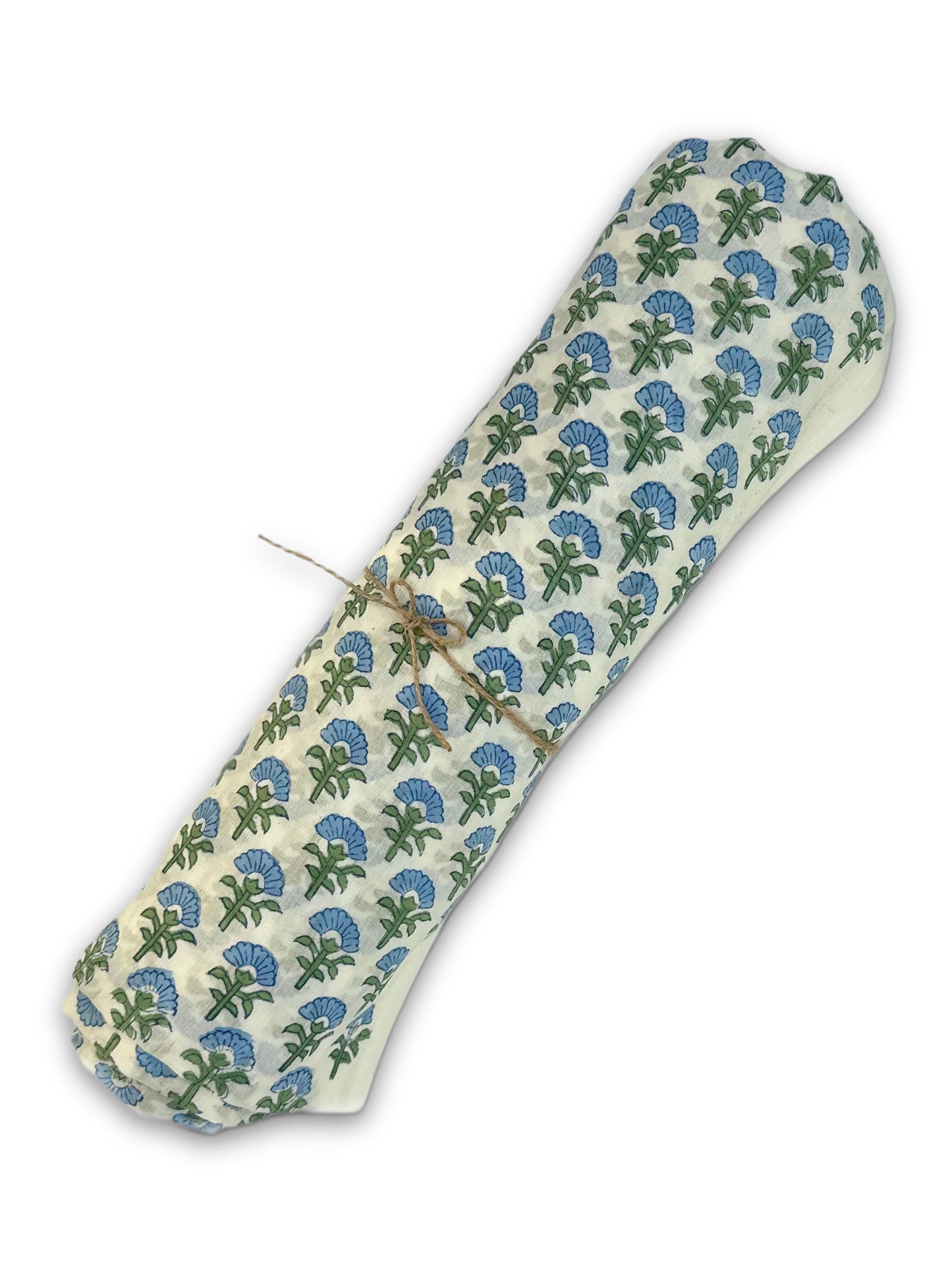 Blue Pink Blossom Floral Cotton Blockprint Sewing Craft Fabric