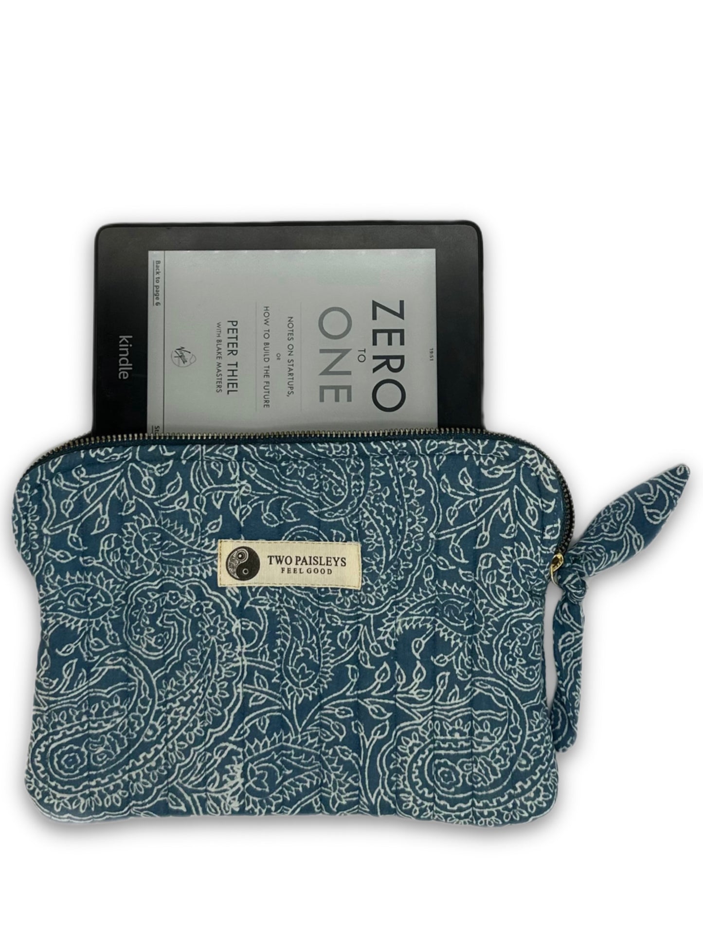 Indigo Paisley Quilted Kindle eBook Reader Cover