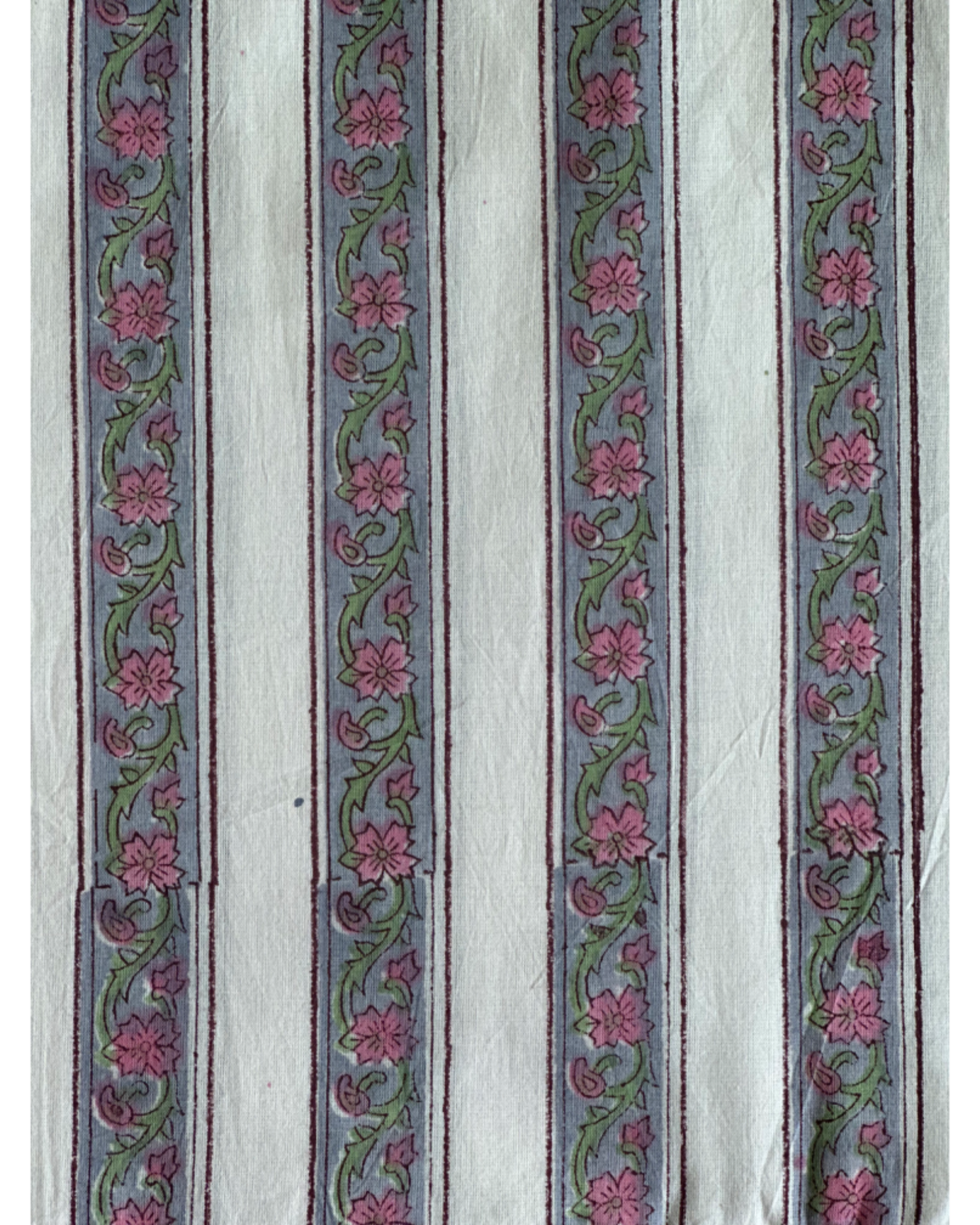 Vintage Rose Floral Cotton Blockprint Sewing Craft Fabric