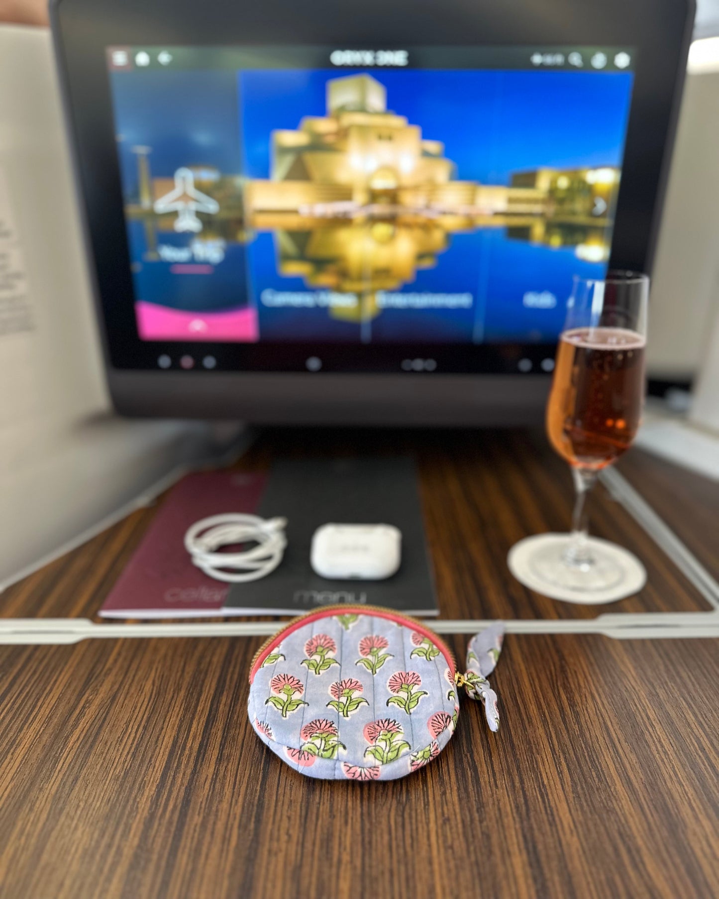 Quilted Cotton Jewellery Travel Case – Coral Floral