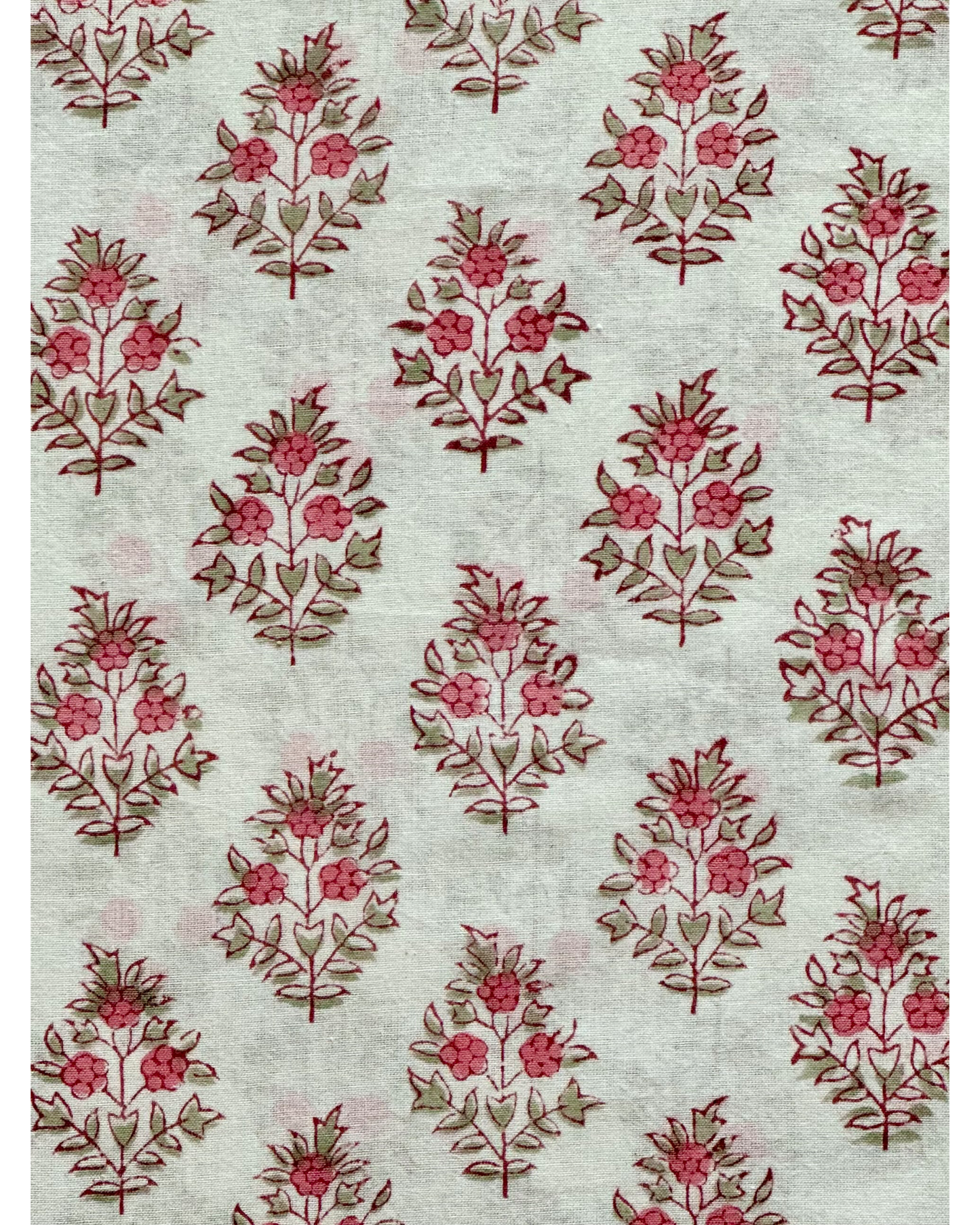 Vintage Floral Cotton Blockprint Fabric