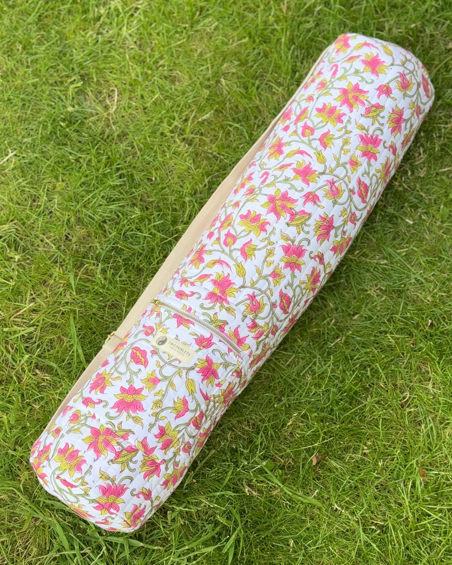 yoga mat bag on grass