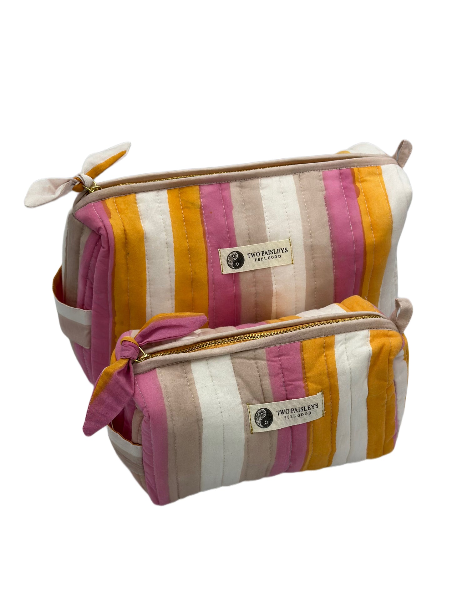 Ice Cream Striped Cosmetic Bag