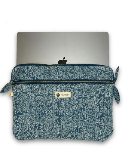 Indigo Paisley MacBook Quilted Laptop Sleeve