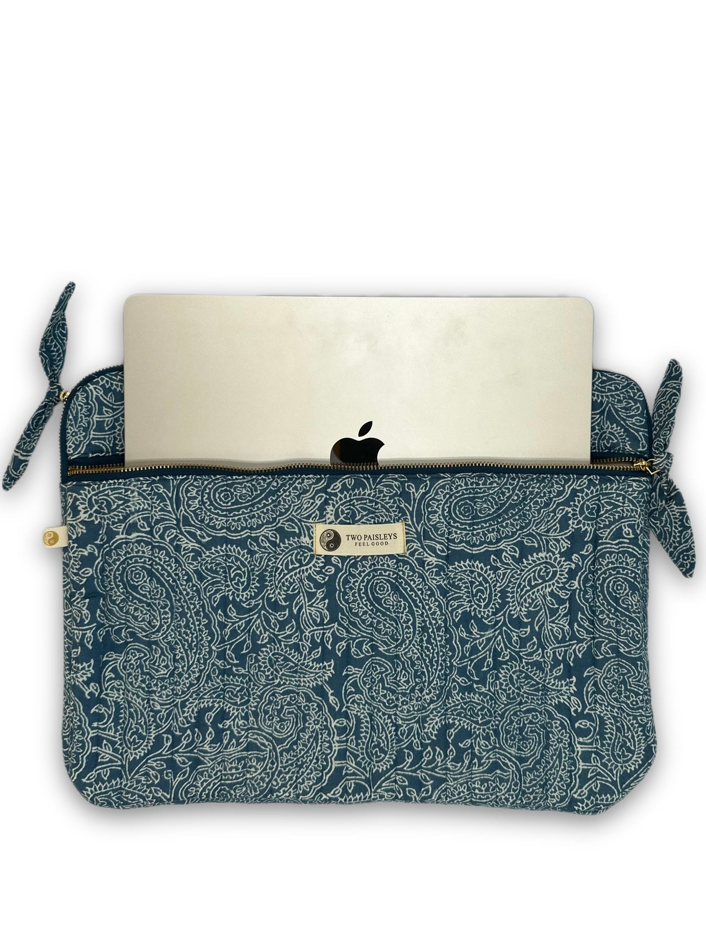 Indigo Paisley MacBook Quilted Laptop Sleeve