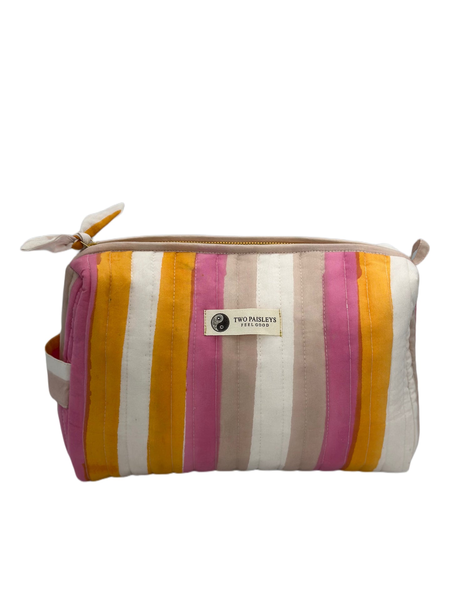Ice Cream Striped Cosmetic Bag