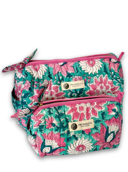 Garden of Eden Floral Quilted Wash Bag
