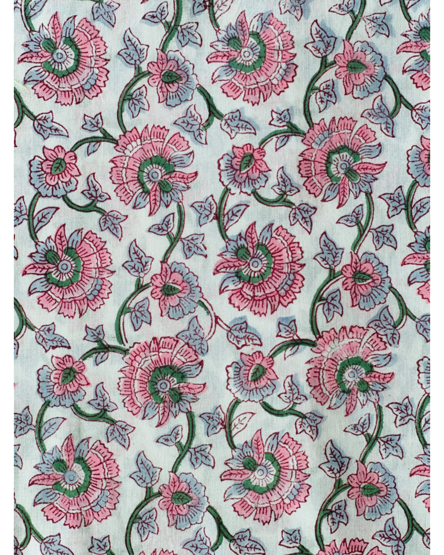 Floral Whispers Cotton Block Print Sewing Craft Fabric