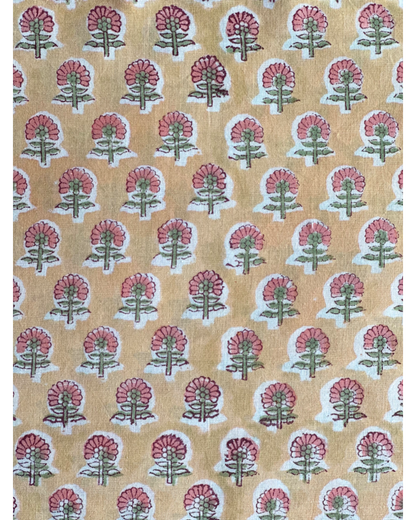 Sunset Orchard Block Print Ditsy Cotton Sewing Craft Fabric