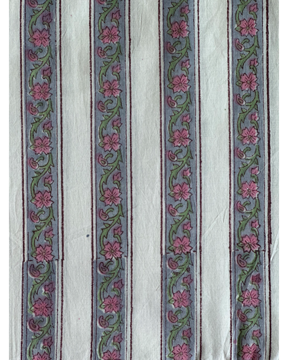 Vintage Rose Floral Cotton Blockprint Sewing Craft Fabric