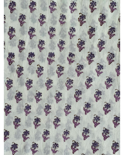 Violet Whispers Ditsy Floral Cotton Blockprint Sewing Craft Fabric