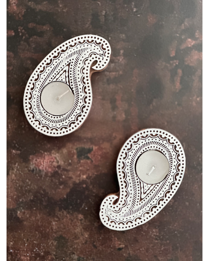 Paisley Wooden Tealight Holders