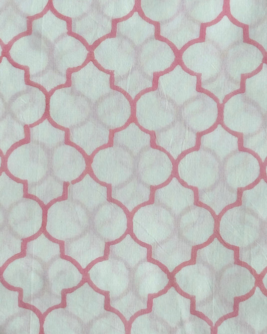 Rose Lattice Floral Cotton BlockPrint Sewing Craft Fabric