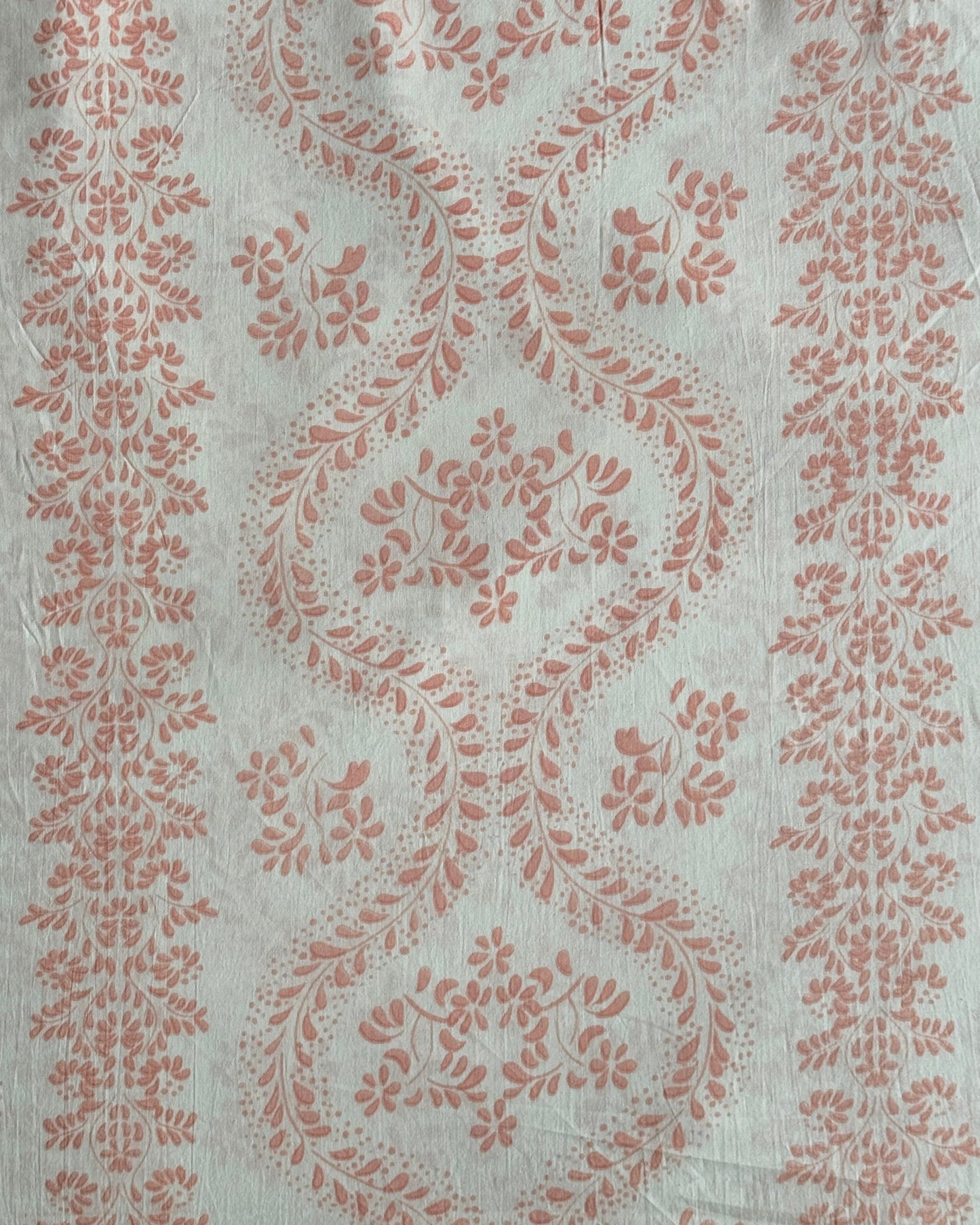 Rose Garland PinkFloral Cotton BlockPrint Sewing Fabric