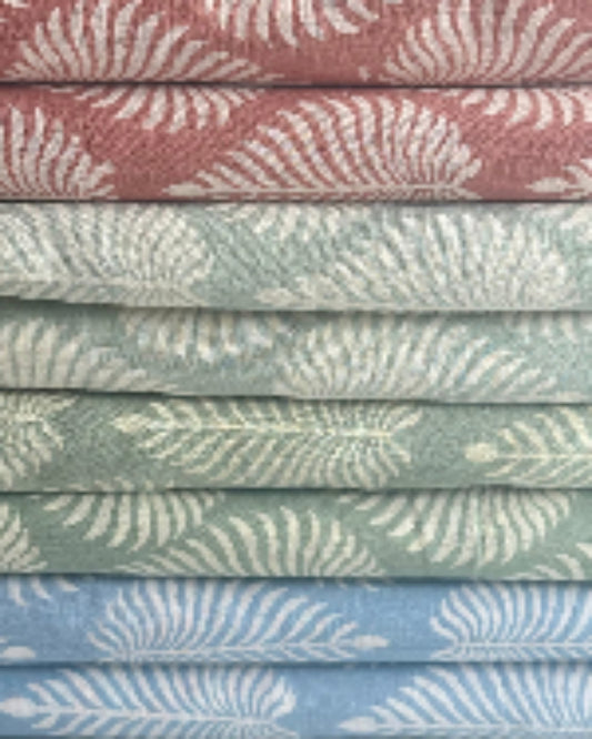 Cloud Fern - BlockPrinted Sewing Craft Cotton Fabric