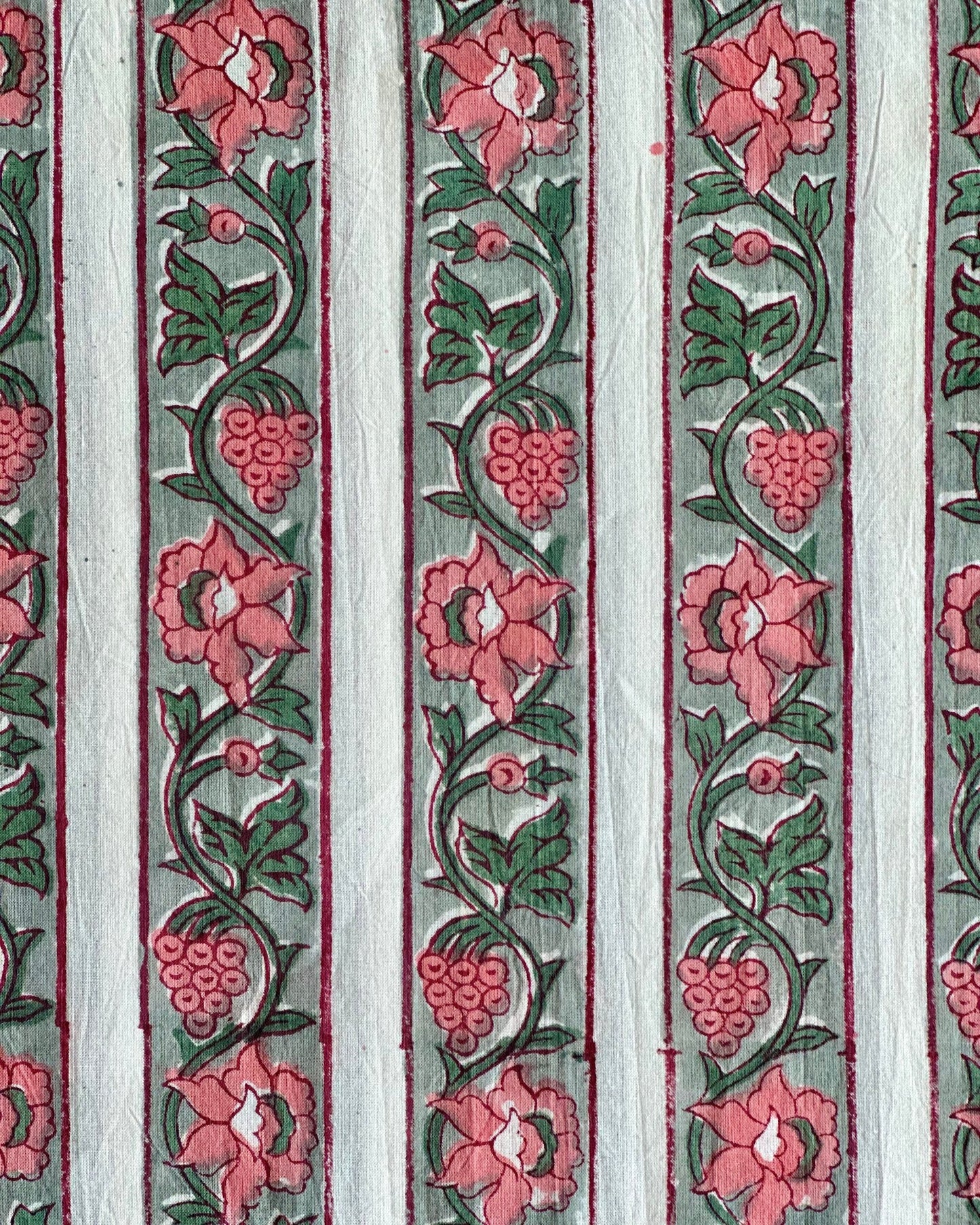 Vintage Vine Cotton Blockprint Sewing Craft Fabric