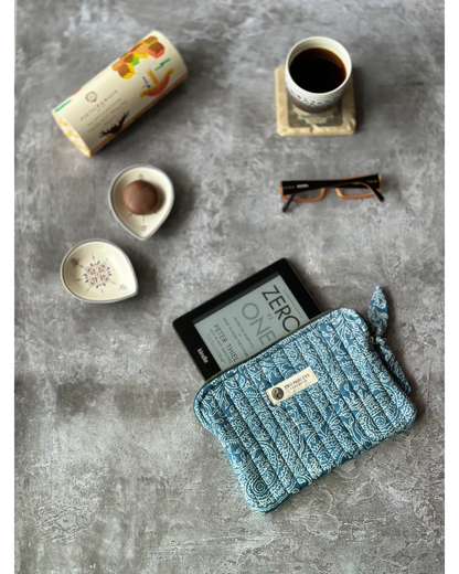 Indigo Paisley Quilted Kindle eBook Reader Cover
