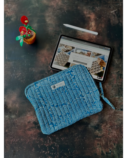 Indigo Paisley Quilted iPad Tablet Cover