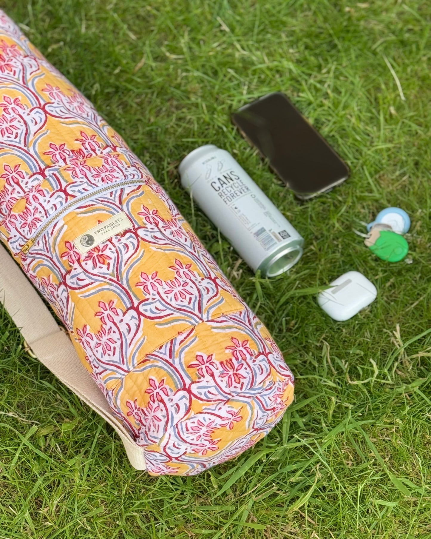 Zoomed  in Saffron Song Yoga Mat Cover Print