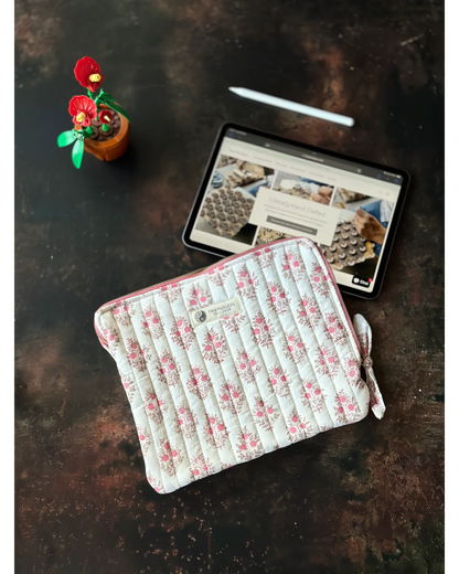 Vintage Floral Quilted iPad Tablet Cover