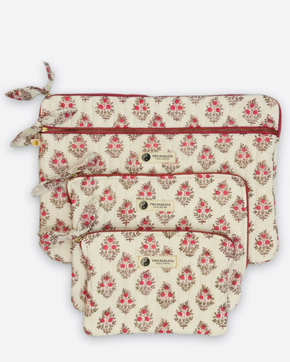 Quilted Pink Floral Laptop, iPad and  Kindle Sleeves 