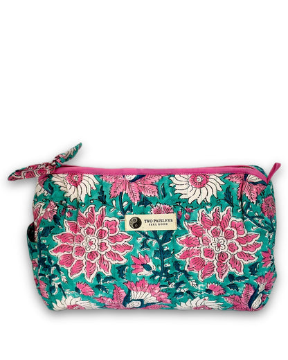 Front View of the Garden of Eden Quilted Toiletry Bag