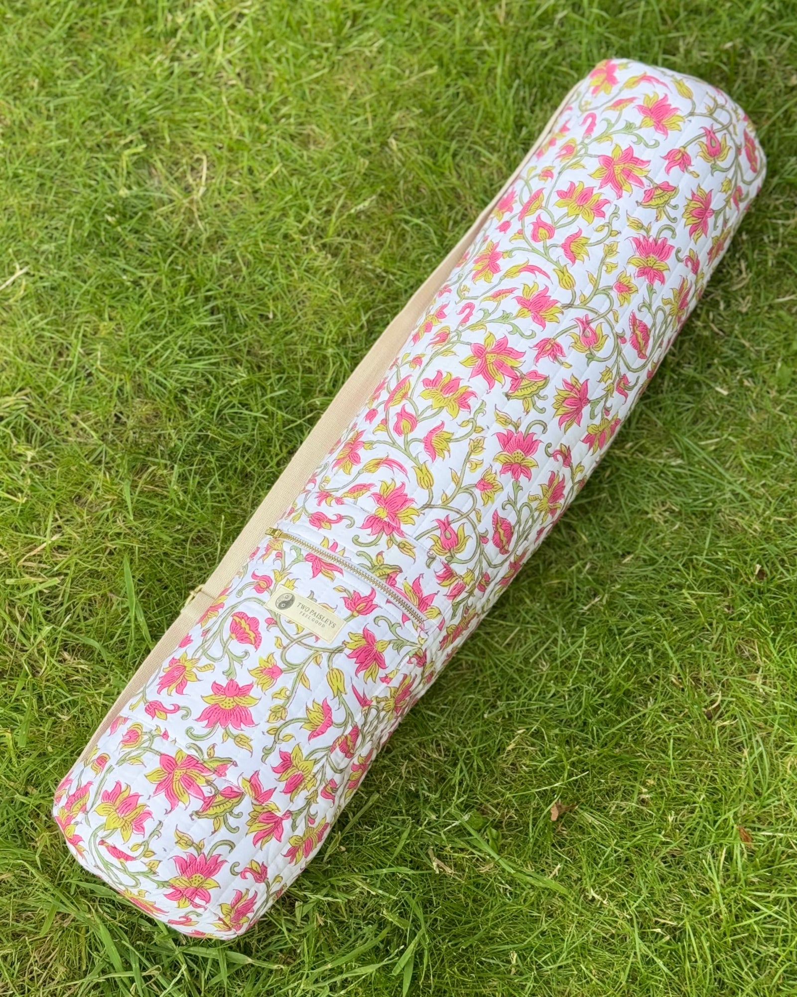 yoga mat bag on grass