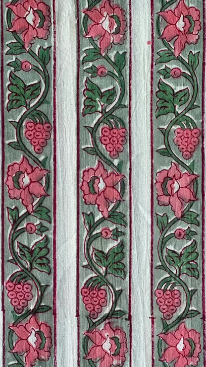 Vintage Vine Cotton Blockprint Sewing Craft Fabric
